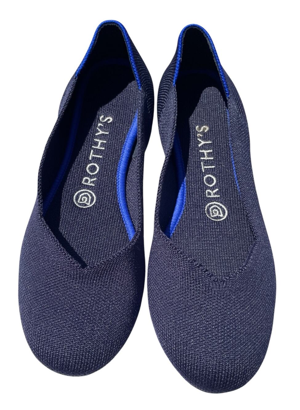 NEW Rothy's Shoes The Flat Navy Blue Round Toe Knit Ballet Flats Women's Size 7